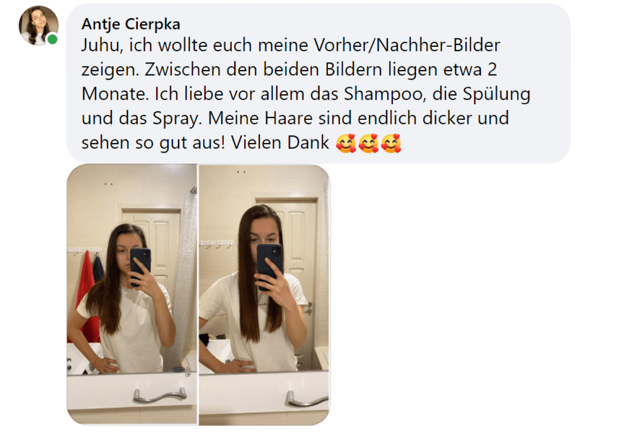 Facebook comment review about this moerie product