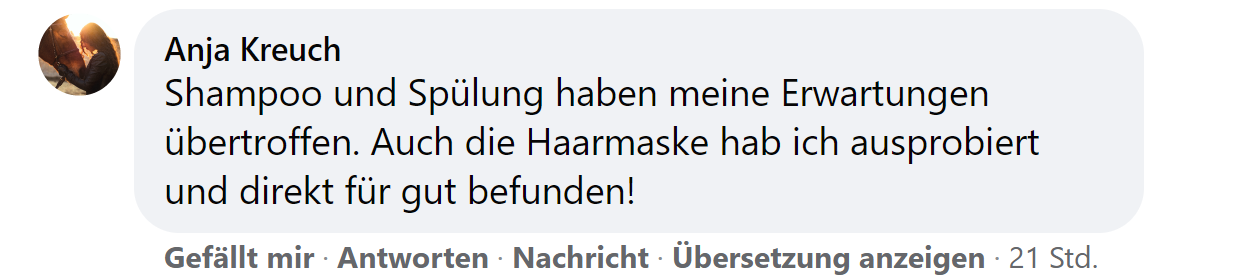 Facebook comment review about this moerie product