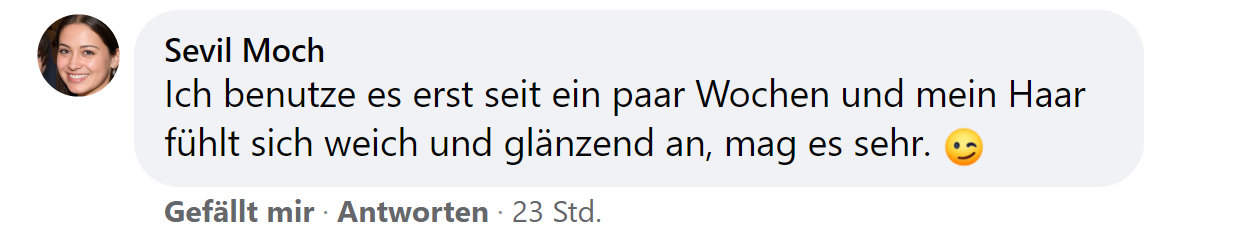 Facebook comment review about this moerie product