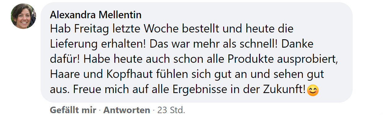 Facebook comment review about this moerie product
