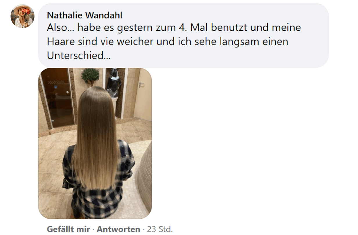 Facebook comment review about this moerie product