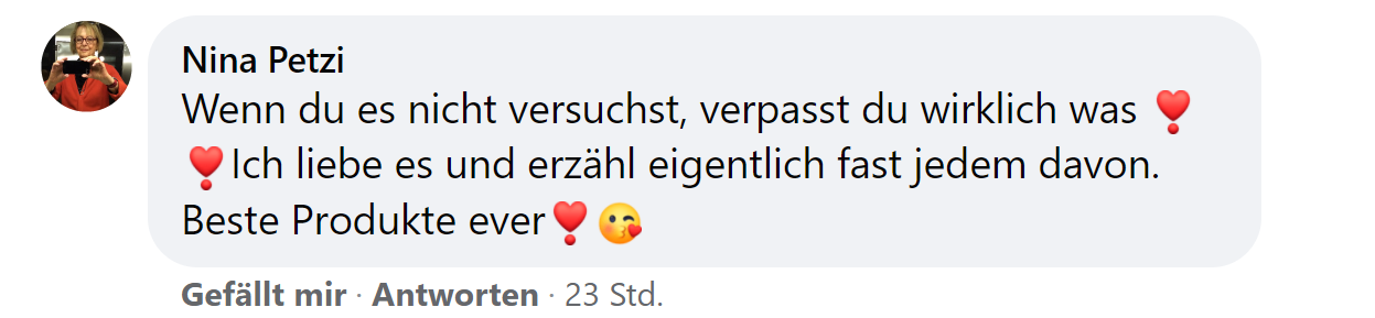 Facebook comment review about this moerie product