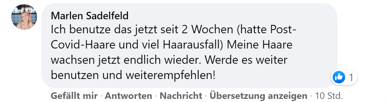 Facebook comment review about this moerie product