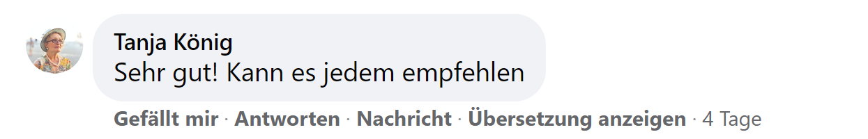 Facebook comment review about this moerie product