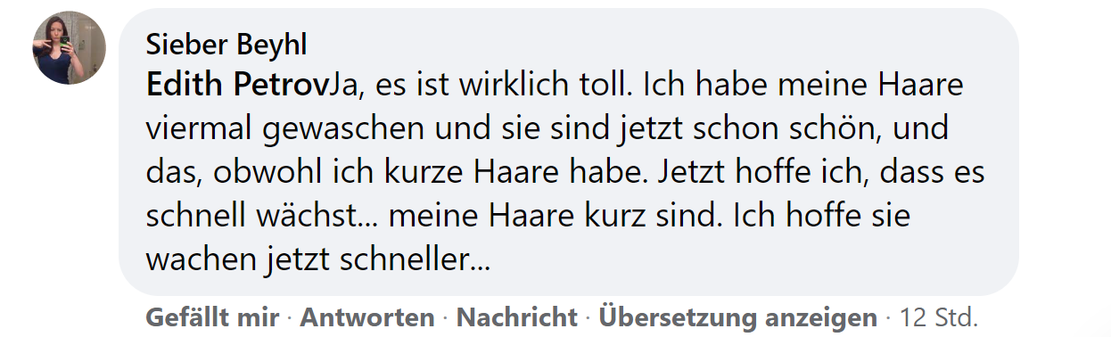 Facebook comment review about this moerie product