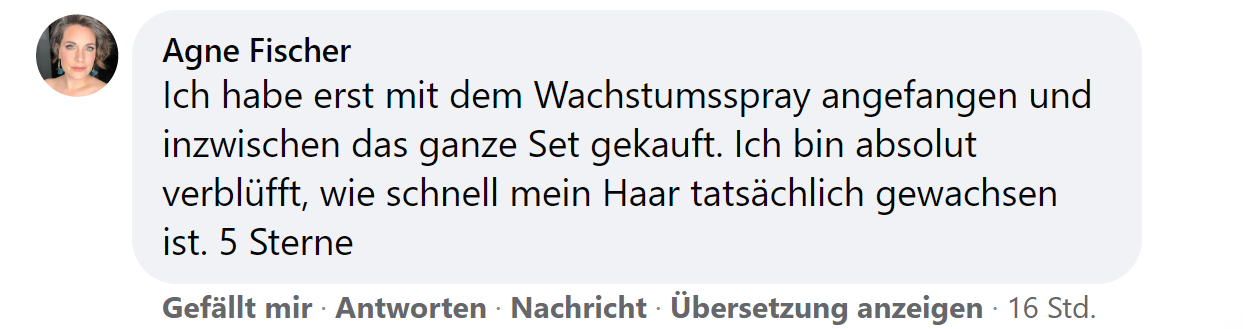Facebook comment review about this moerie product