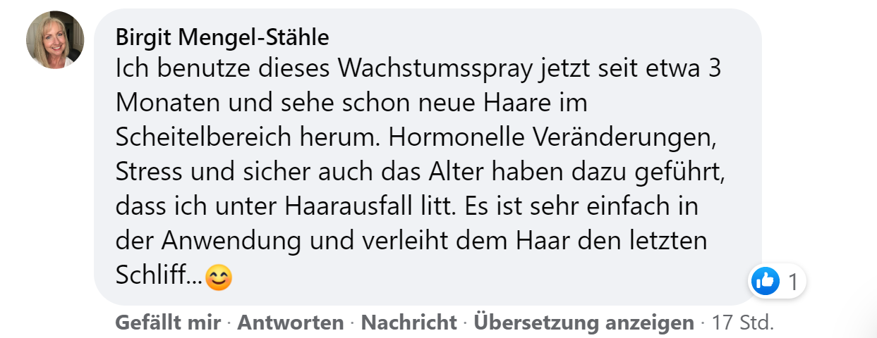 Facebook comment review about this moerie product