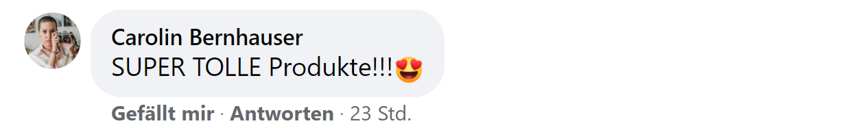 Facebook comment review about this moerie product