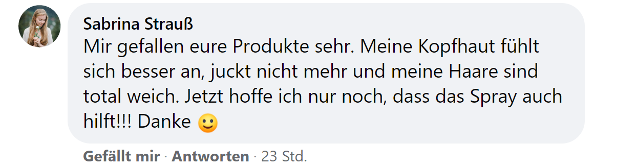 Facebook comment review about this moerie product