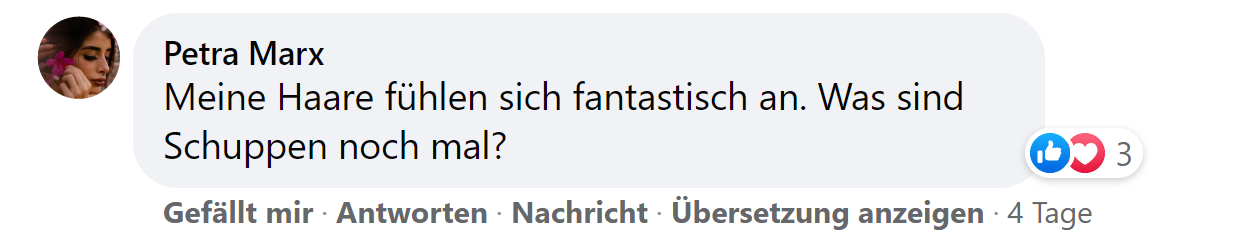 Facebook comment review about this moerie product