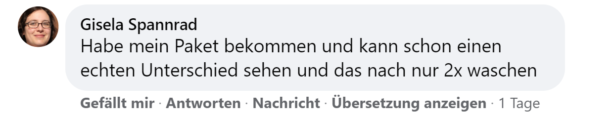 Facebook comment review about this moerie product