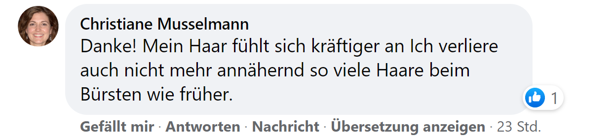Facebook comment review about this moerie product