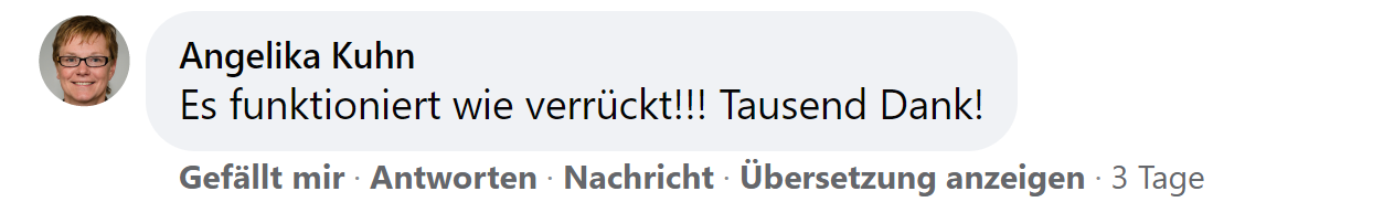 Facebook comment review about this moerie product