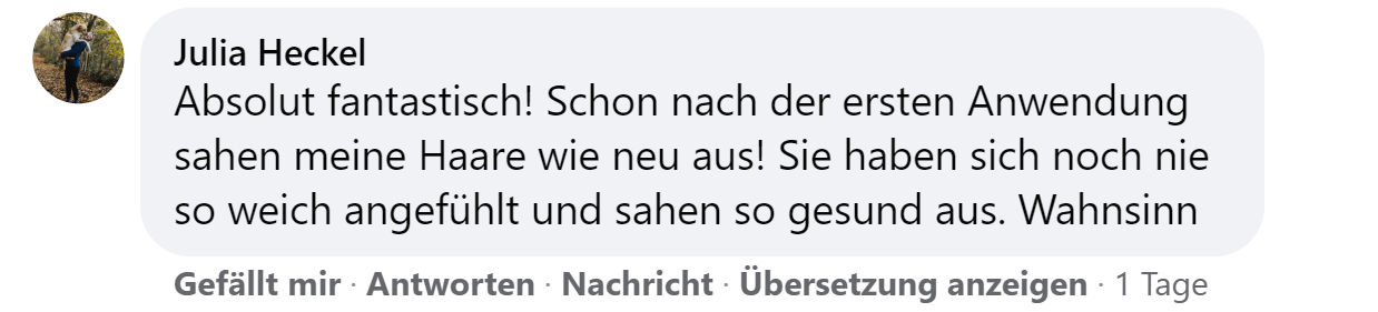 Facebook comment review about this moerie product