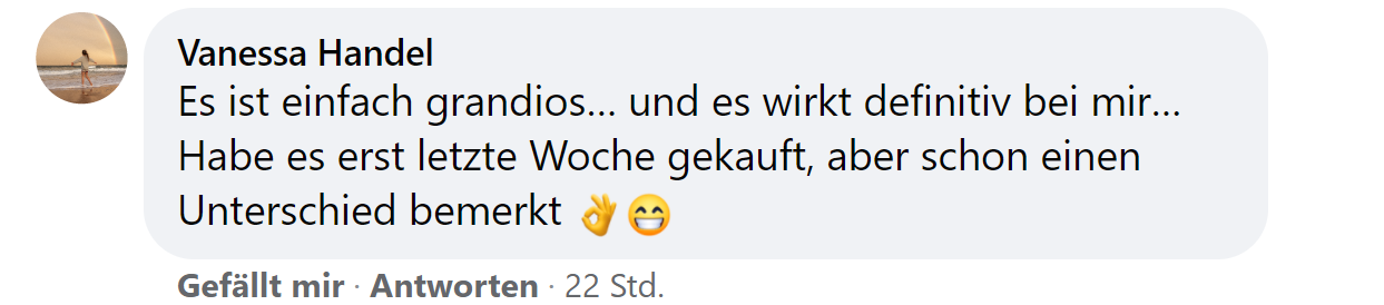 Facebook comment review about this moerie product